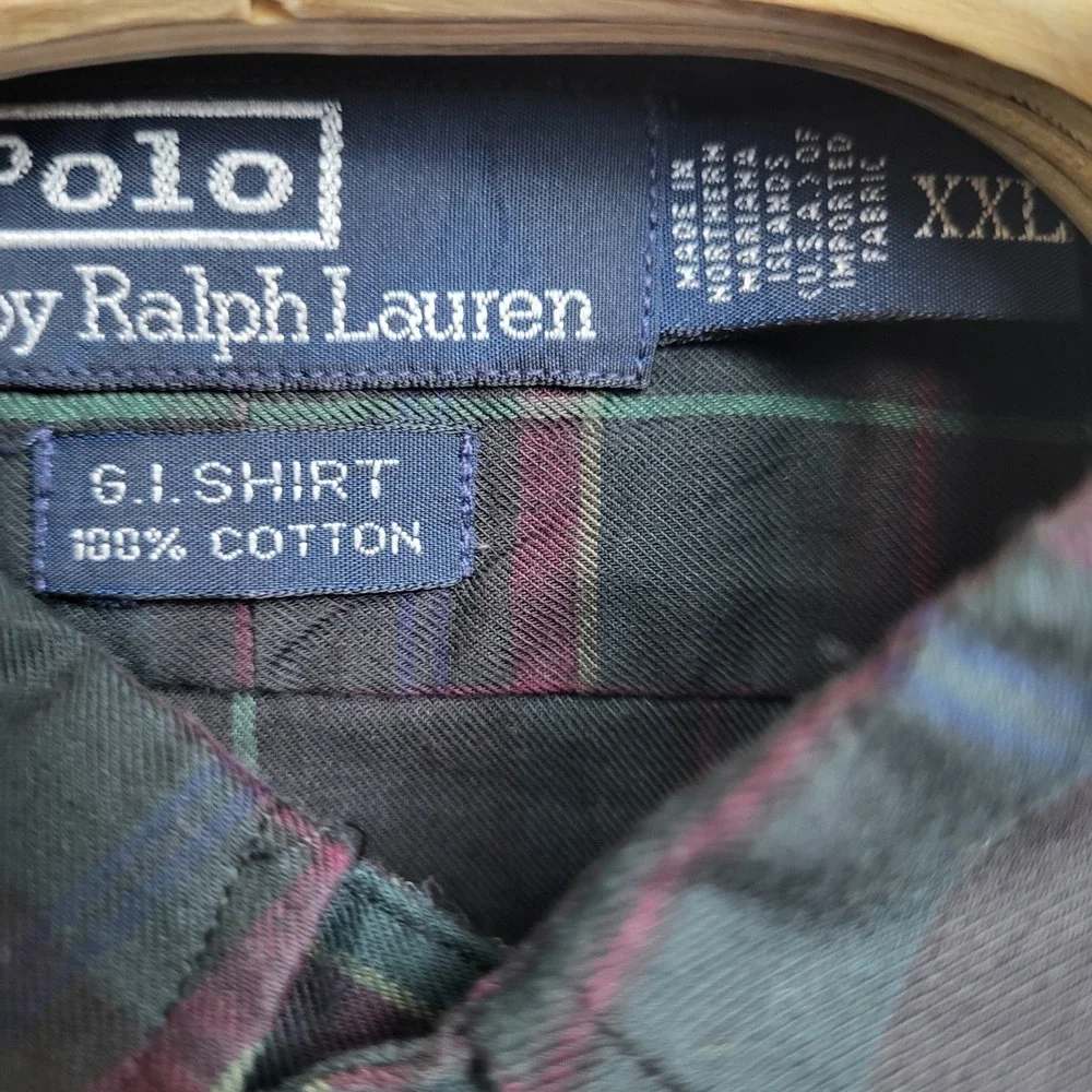 Polo Ralph Lauren GI Shirt‎ Men's XXL Plaid Long Sleeve Button Down 100 Cotton